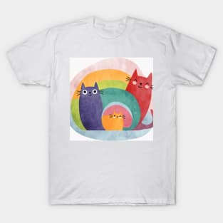 Vibrant Whiskers: Exploring the World of Rainbow Cats T-Shirt